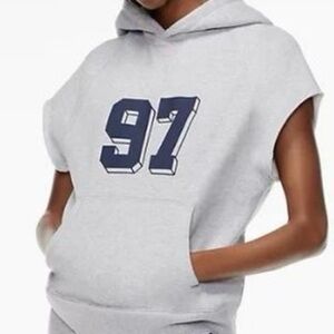 TNA Gray Hoodie with Navy Print